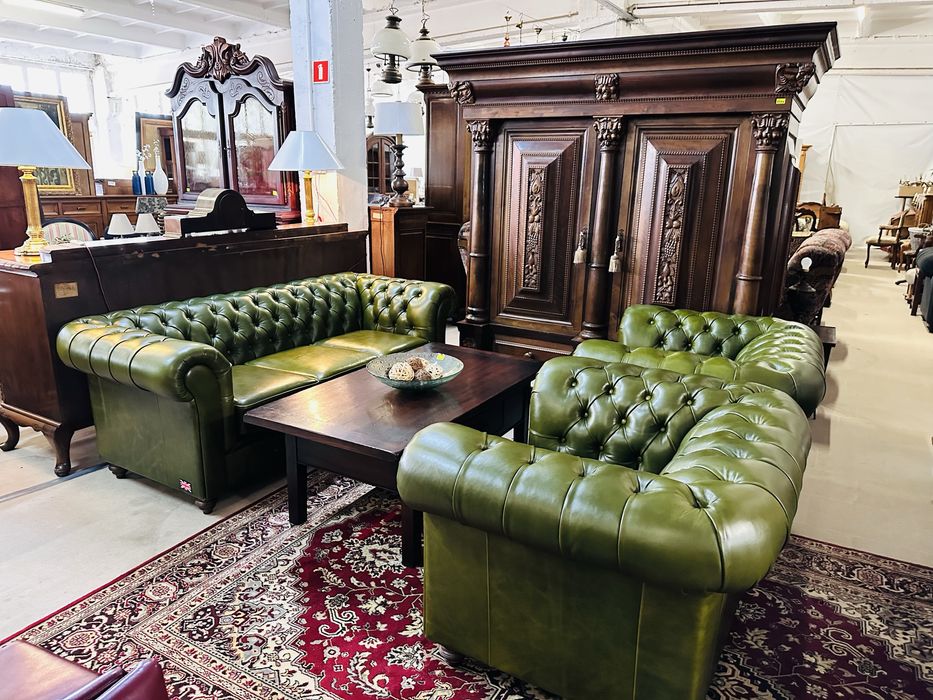 Ekskluzywny, angielski KOMPLET CHESTERFIELD 3+1+1 :)