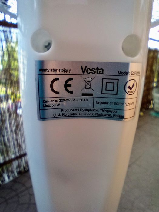 Wentylator wiatrak stojący Vesta