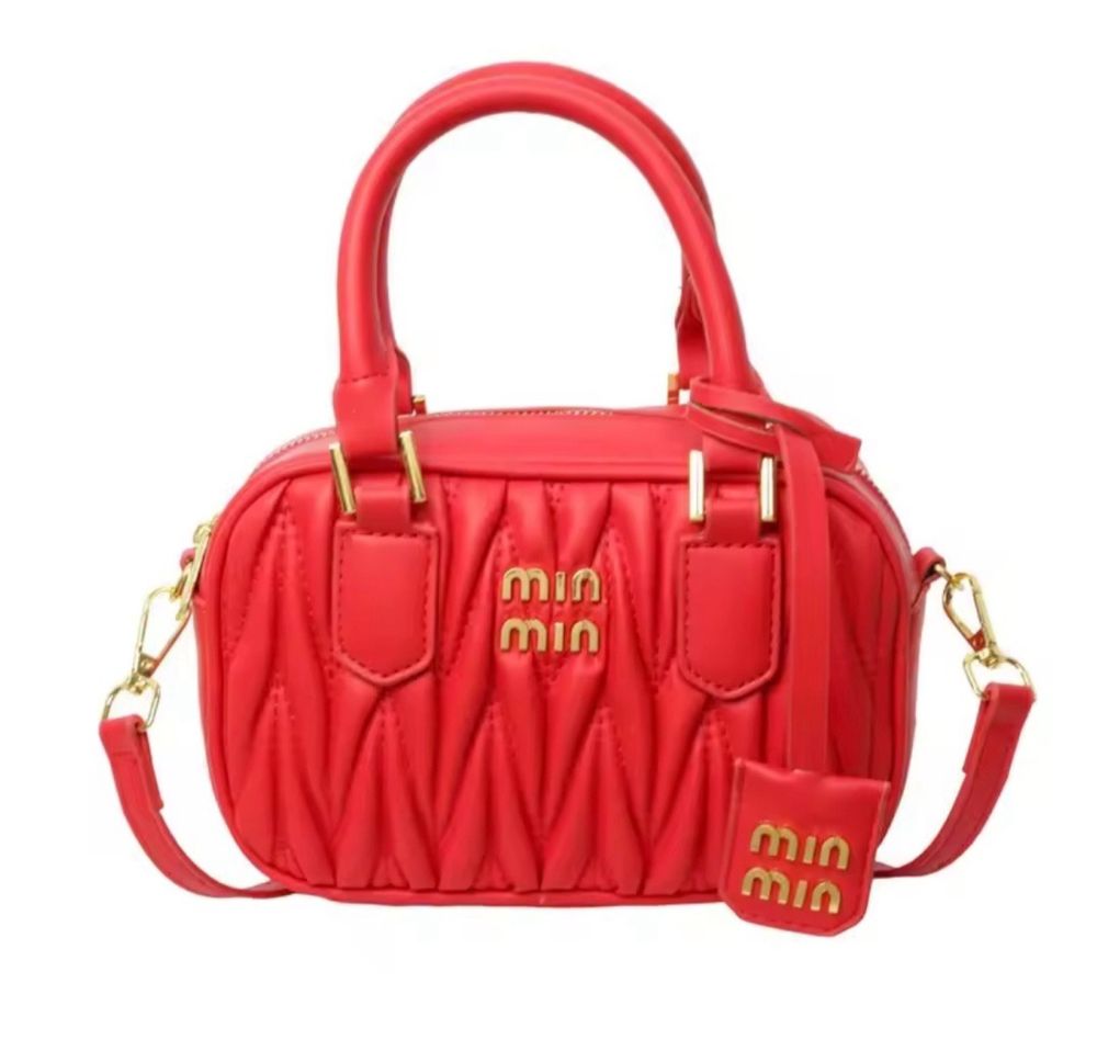Сумка Miu Miu біло-молочна, чорна, червона та серебро