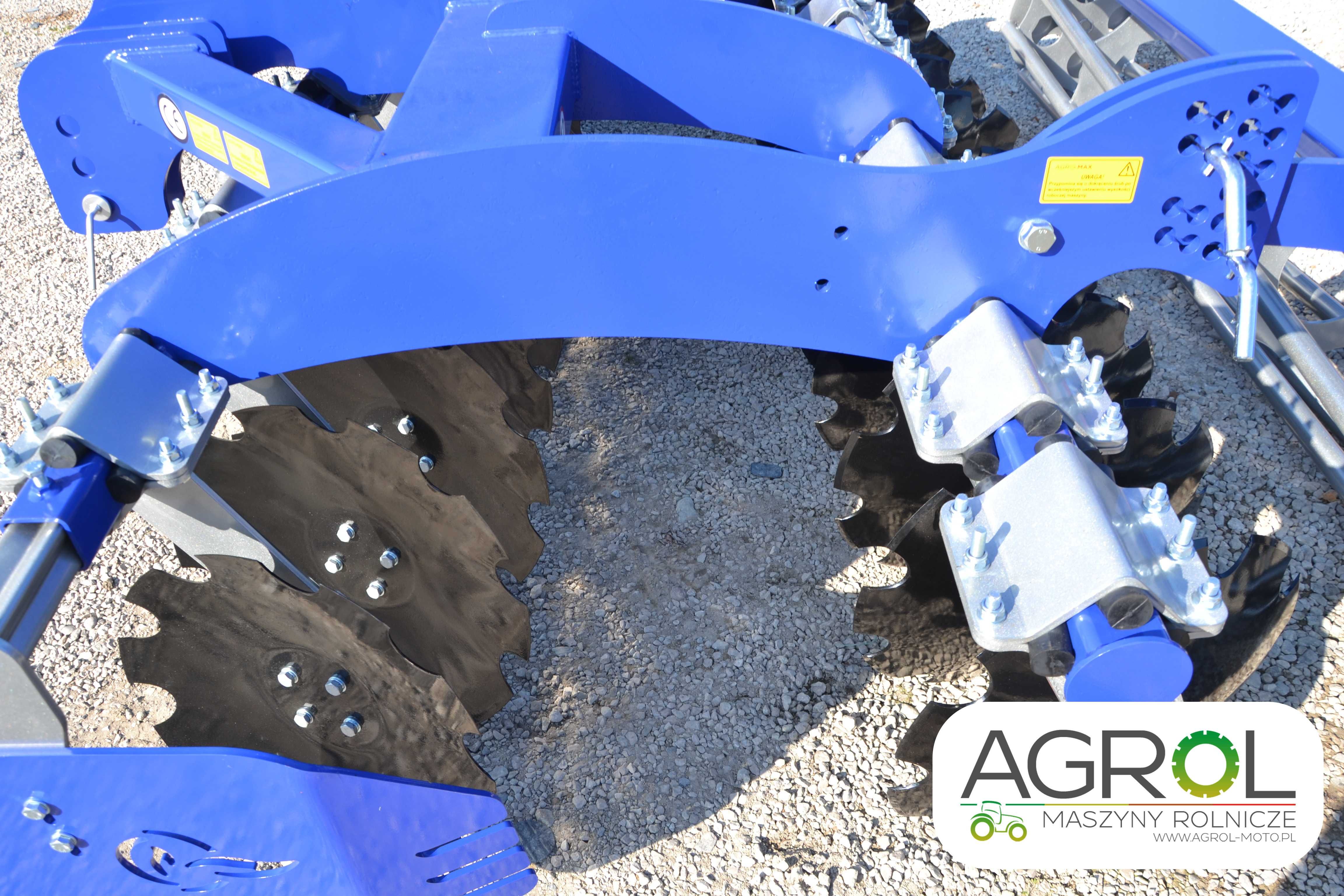 Brona talerzowa 2,5 m, agregat talerzowy Agro-Max fi560 wał rurowy