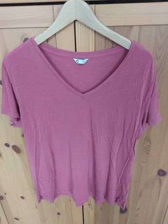 Cubus różowy t-shirt koszulka v-neck 42 44 xl xxl