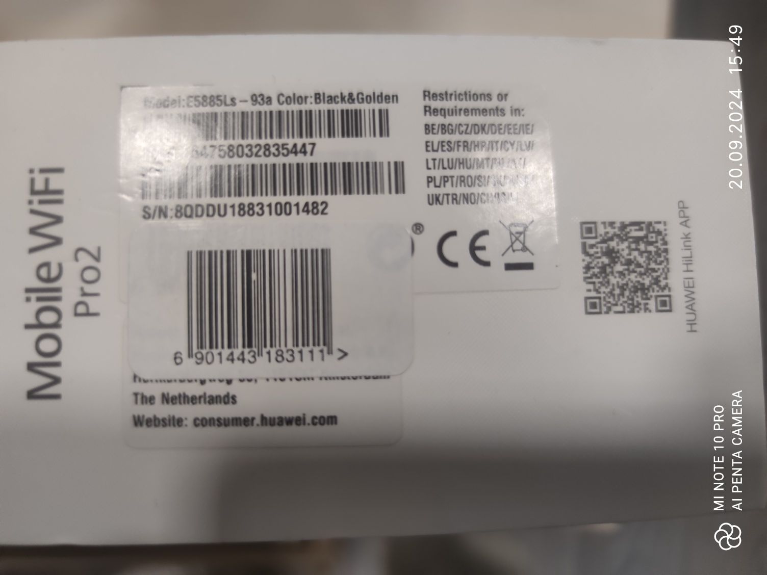 4g wi fi роутер Huawei E5885Ls-93/E5770-320