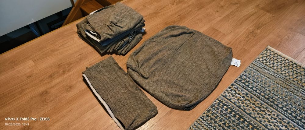 Używane pokrowce na Lidhult sofa rozkładana  beżowo- brązowe