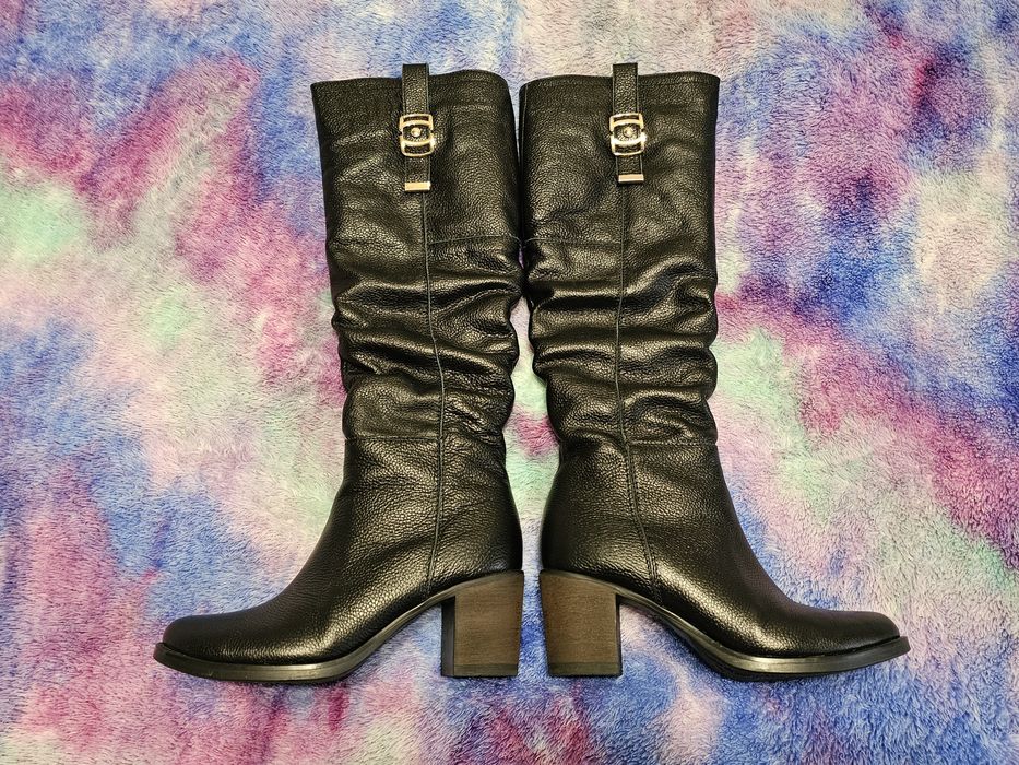 Зимові шкіряні сапожки на овчині, розмір 37, жіночі чоботи, ботінки