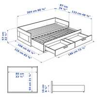 Cama individual/dupla com 2 gavetas