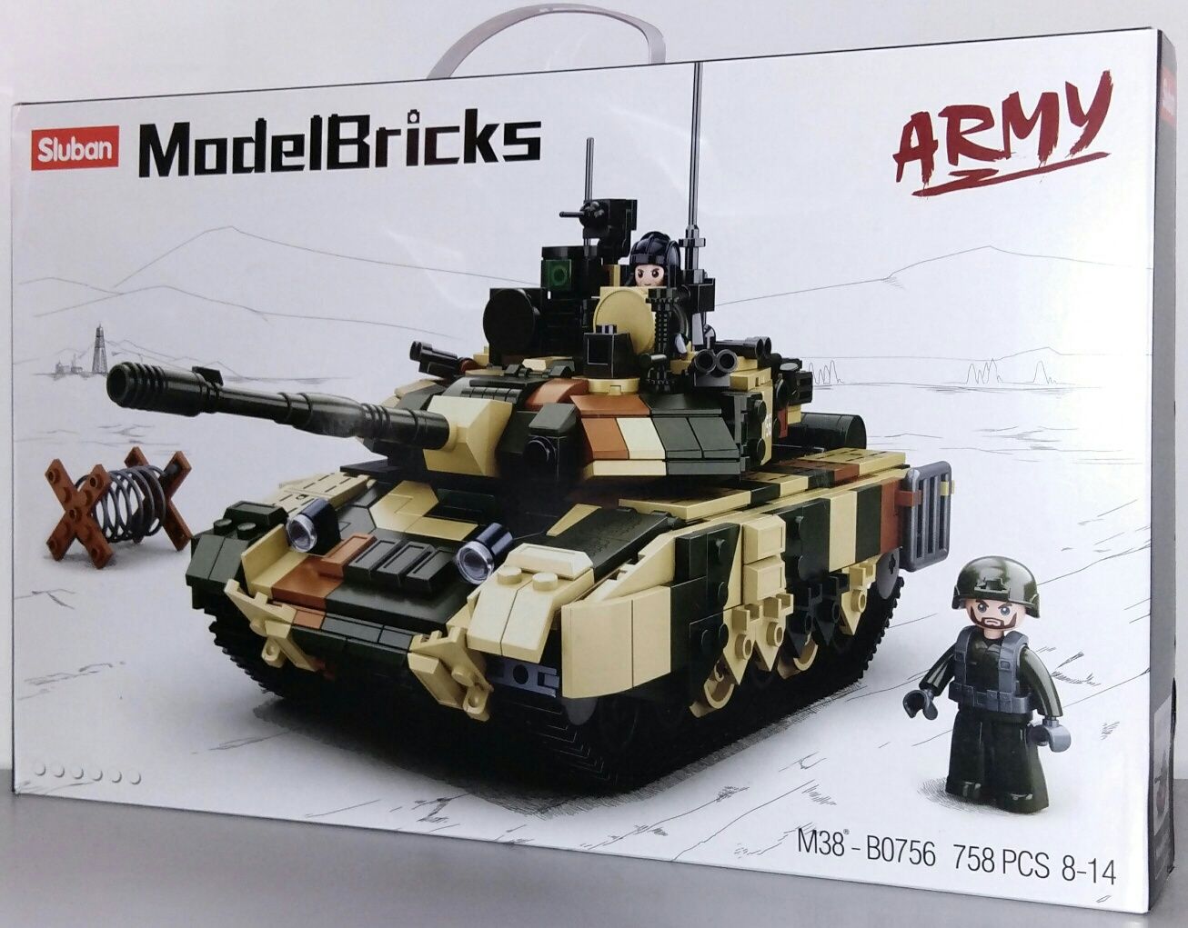 Конструктор Армия Sluban M38-B0756 "Тяжёлый Танк Т-90МС", 758 дет.