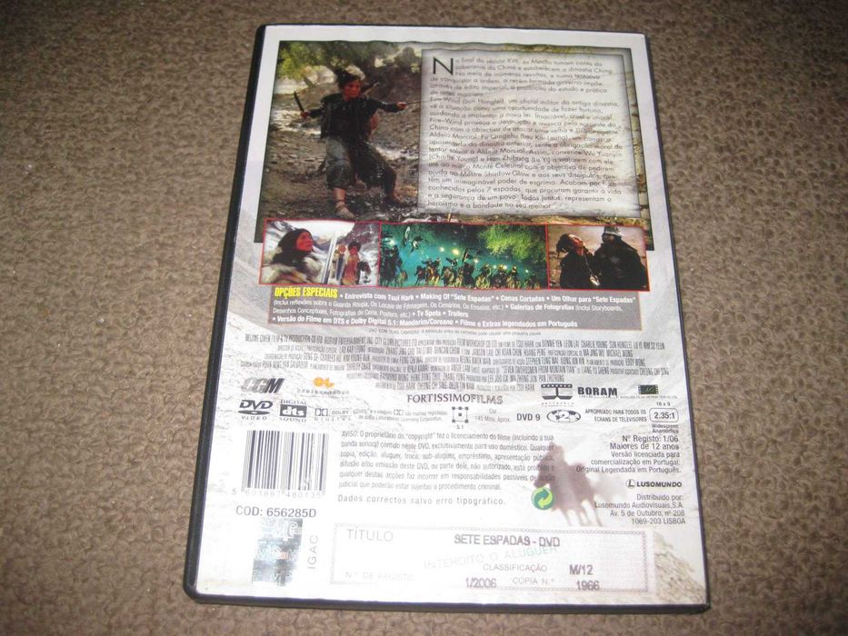 "Sete Espadas" de Tsui Hark/Edição Especial com 2 DVDs/Raro!
