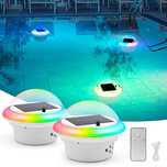 Lampki solarne basenowe 2 szt. Z pilotem pływające led rgb