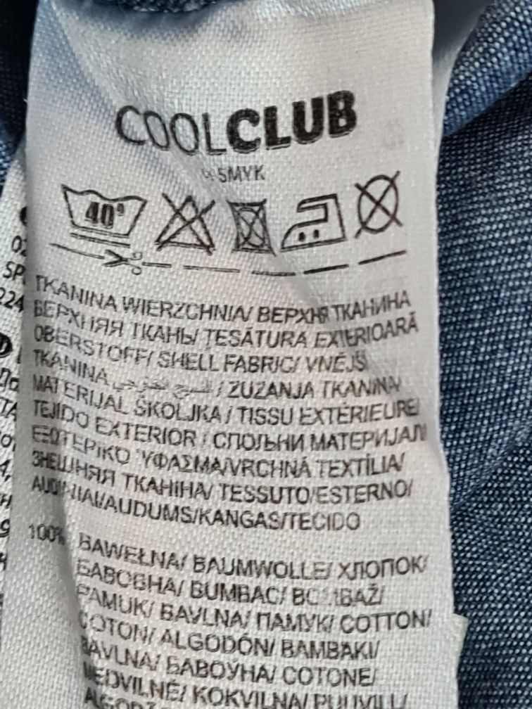 Koszula body chłopięce jeansowe Cool club r.86