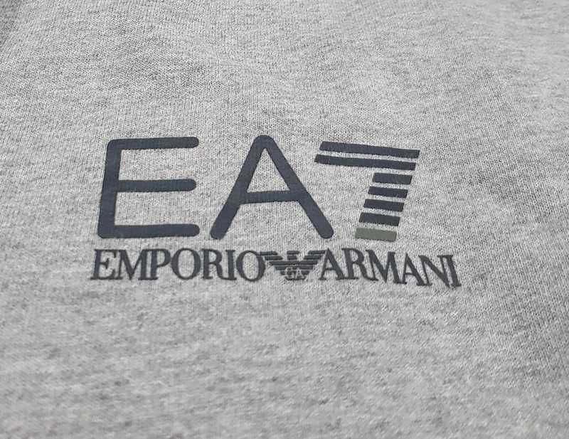 Emporio Armani EA7 * bluza * rozpinana * szara * logo * męska * S