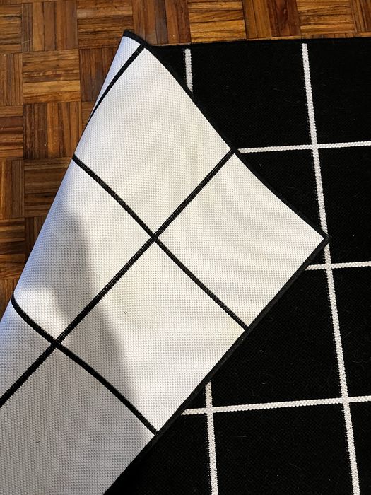 SVALLERUP tapete 200x200cms preto e branco
