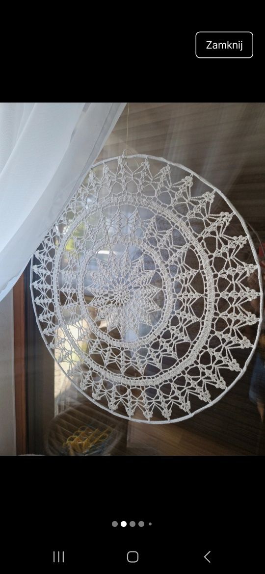 mandala łapacz snów dekoracja okienna handmade 52cm