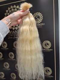 Włosy rosyjskie sloneczny blond 45/46cm 62 gramy