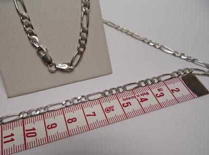 Srebrny łańcuszek Figaro 61 cm. 4,5 mm.