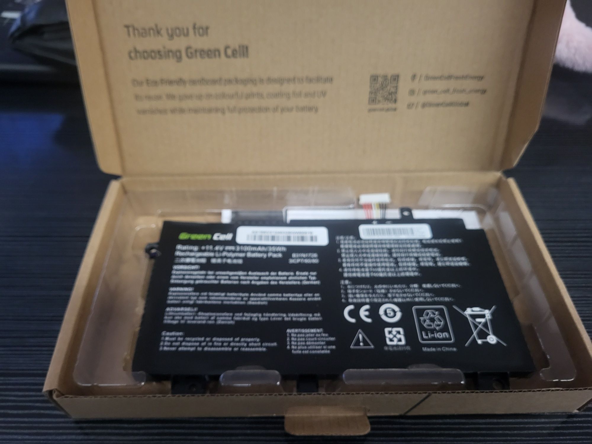 Sprzedam Nową Baterie Green Cell B31N1726 do Asus
B31N1726 do AsusB31N