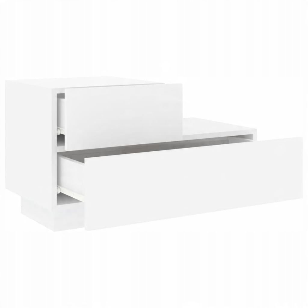 Szafka Nocna Z Oświetleniem Led Vidaxl 70X36X40,5 Cm Biała