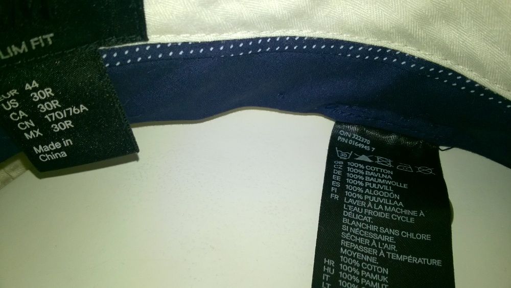 Spodnie męskie H&M, nowe, beżowe, slim fit, rozmiar 44