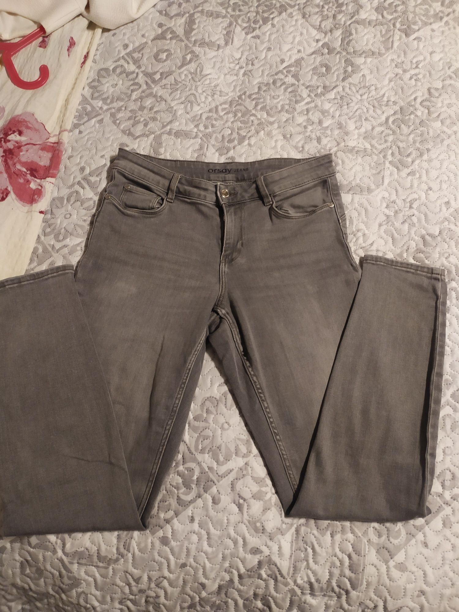 Spodnie jeans pushup Orsay r.38 szare stan bdb elastyczne