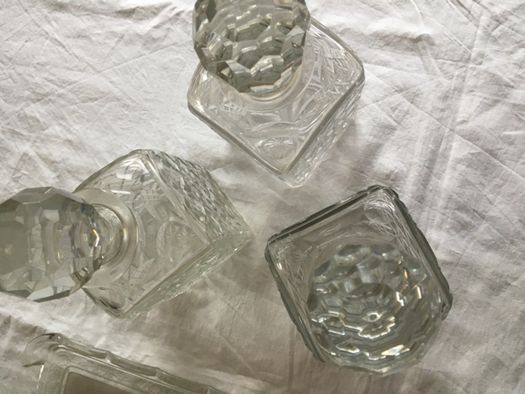 Licoreiras de vidro lapidado - Vintage