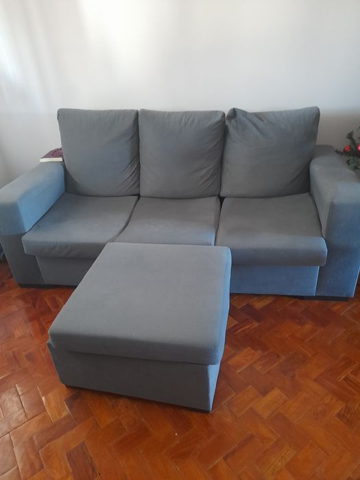 Sofá cinzento- Feira dos Sofás