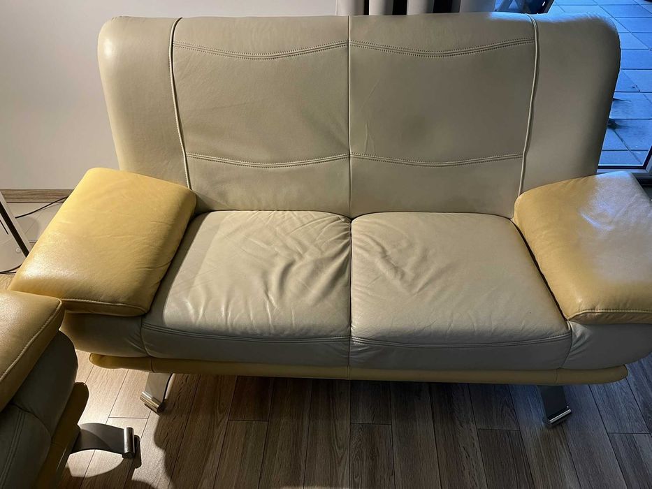 Wypoczynek skórzany 3+2, wersalka + sofa