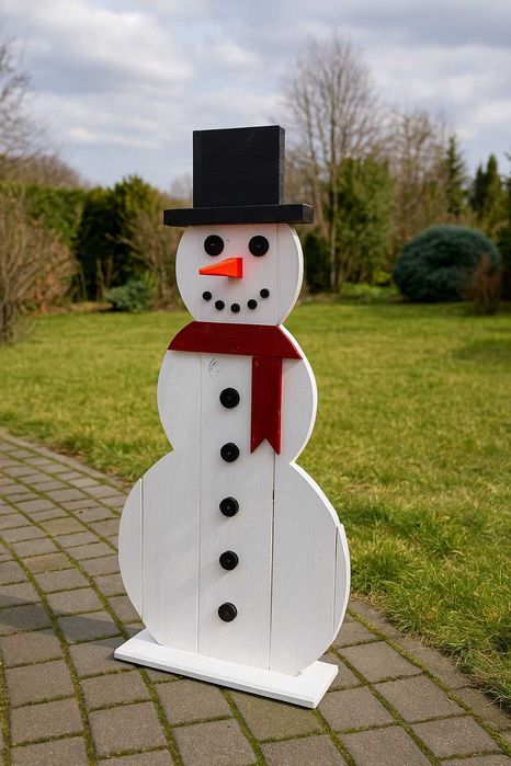 ozdoba drewniany bałwan dekoracyjny idealna dekoracja na święta