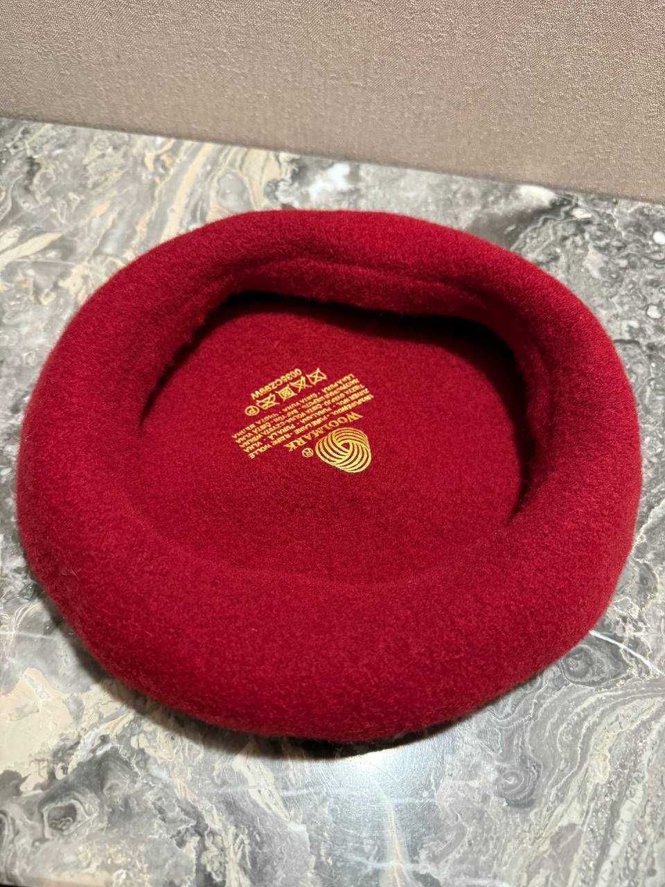 Берет вовняний, Woolmark / стигла вишня