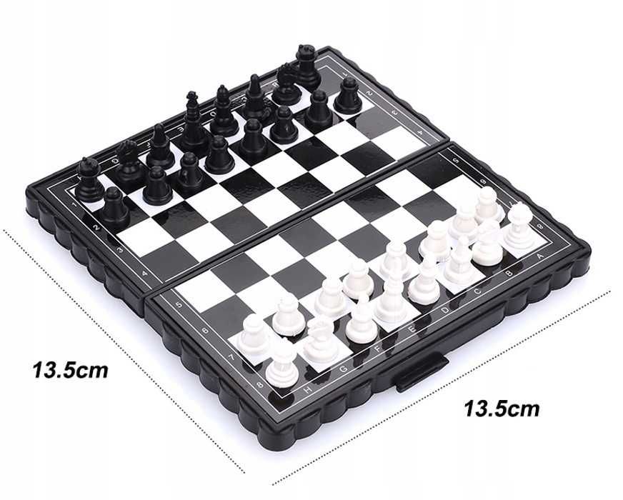 SZACHY WARCABY MAGNETYCZNE 2w1 Podróżne Mini Gra Planszowa SUPER !!!