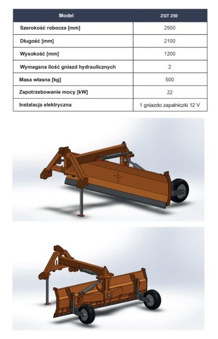 Niwelator, równiarka terenu serii ZGT