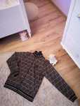 Bluza Black Squad czarno-brązowa we wzory plein rozpinana L