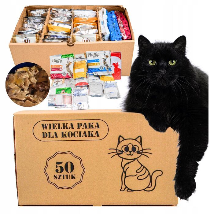 Mokra Karma Dla Kotów - Mix Smaków 50 Saszetek 85G-100G