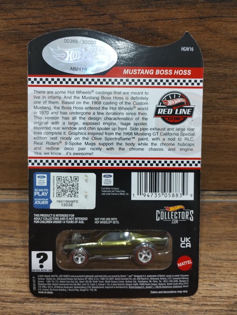 Hot Wheels rlc Mustang Boss Hoss