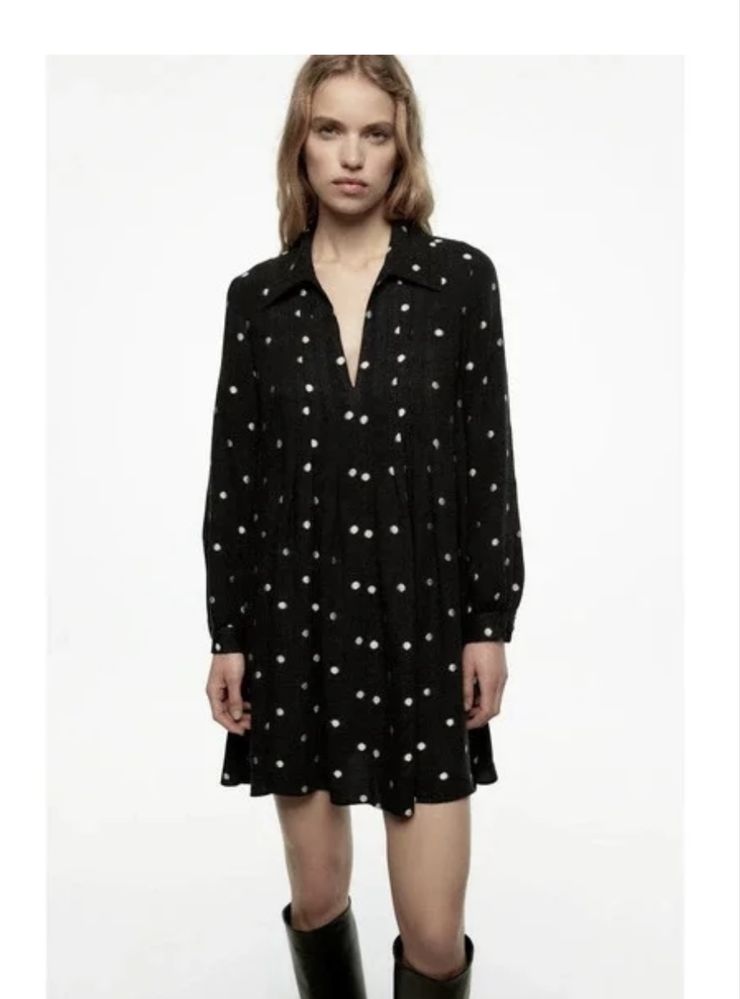 Платье zara в горошек