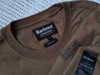 Barbour Slim j.Nowa logo Uniseks khaki czarne logo koszulka bluzka S