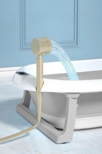 БЕЗ ПЕРЕДОПЛАТ! Дитяча складна ванночка з термометром та подушкою