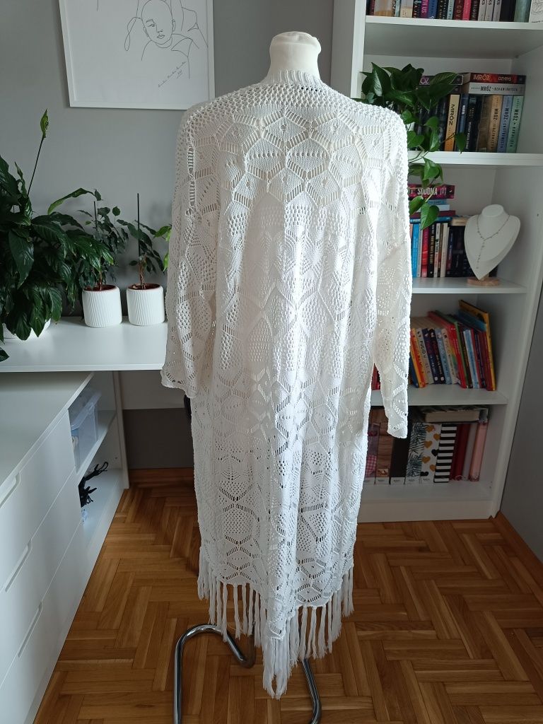 Reserved ażurowy długi sweter Boho s