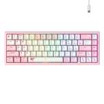 Klawiatura Mechaniczna Havit Kb874L Rgb Gamingowa Różowo-Biała