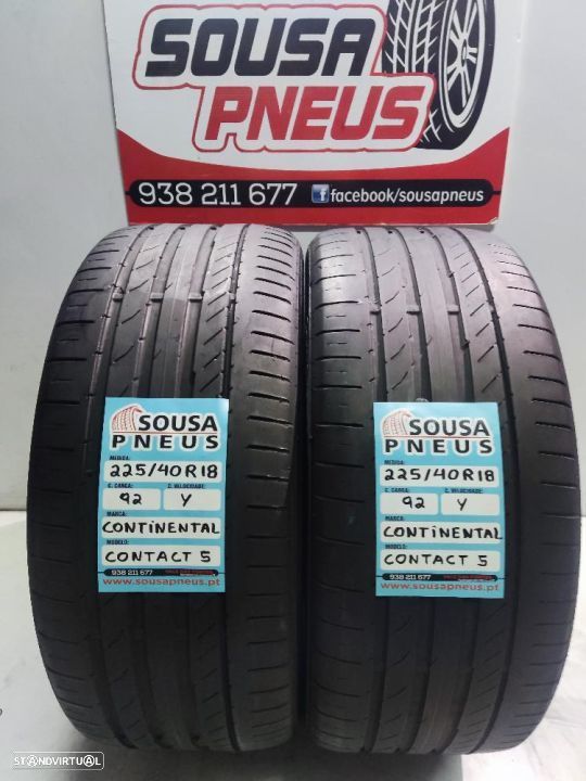 2 pneus semi novos 225-40r18 continental - oferta dos portes 120 EUROS