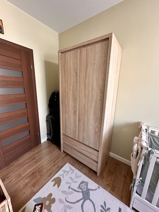 Szafa dwudrzwiowa Kaspian 90 cm z szufladami dąb sonoma