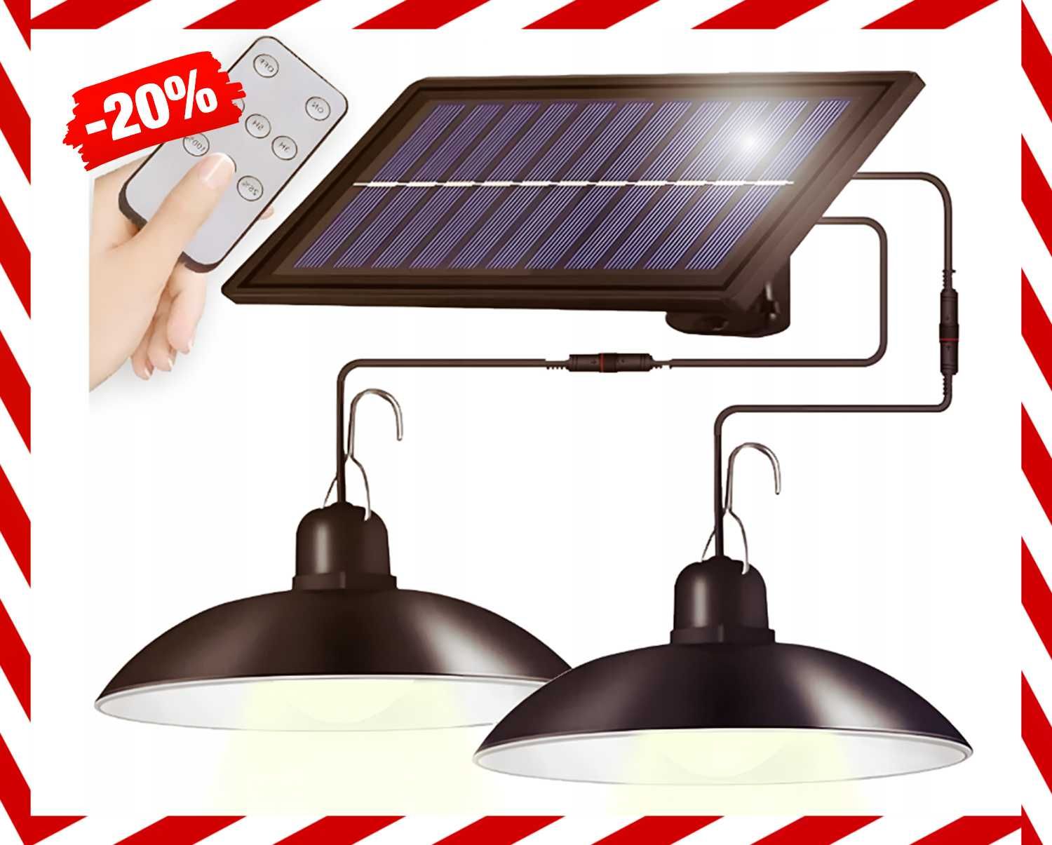 Profesjonalna Lampa Solarna Ogrodowa Wisząca Żyrandol | WYPRZEDAŻ -20%