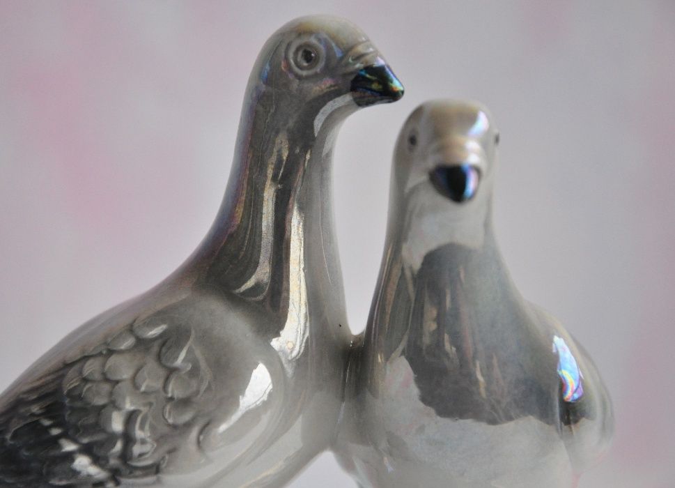 figurka porcelanowa ptaki sygnowana