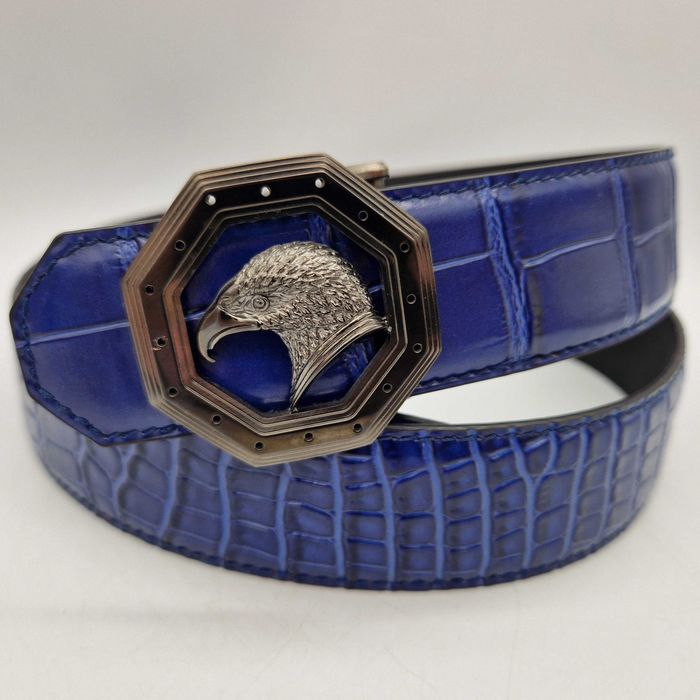 чоловічий синій ремінь Stefano Ricci. мужской синий ремень SR