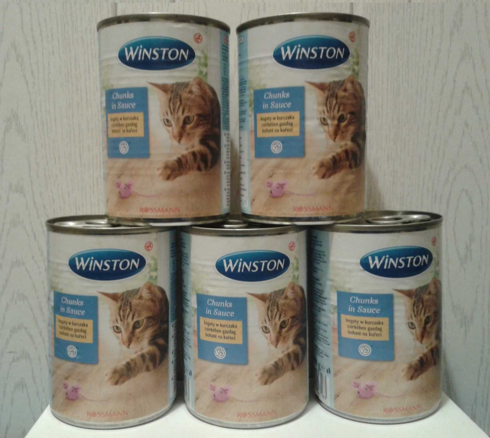 Winston Karma dla kotów bez cukru z KURCZAKIEM puszka 5 x 400g