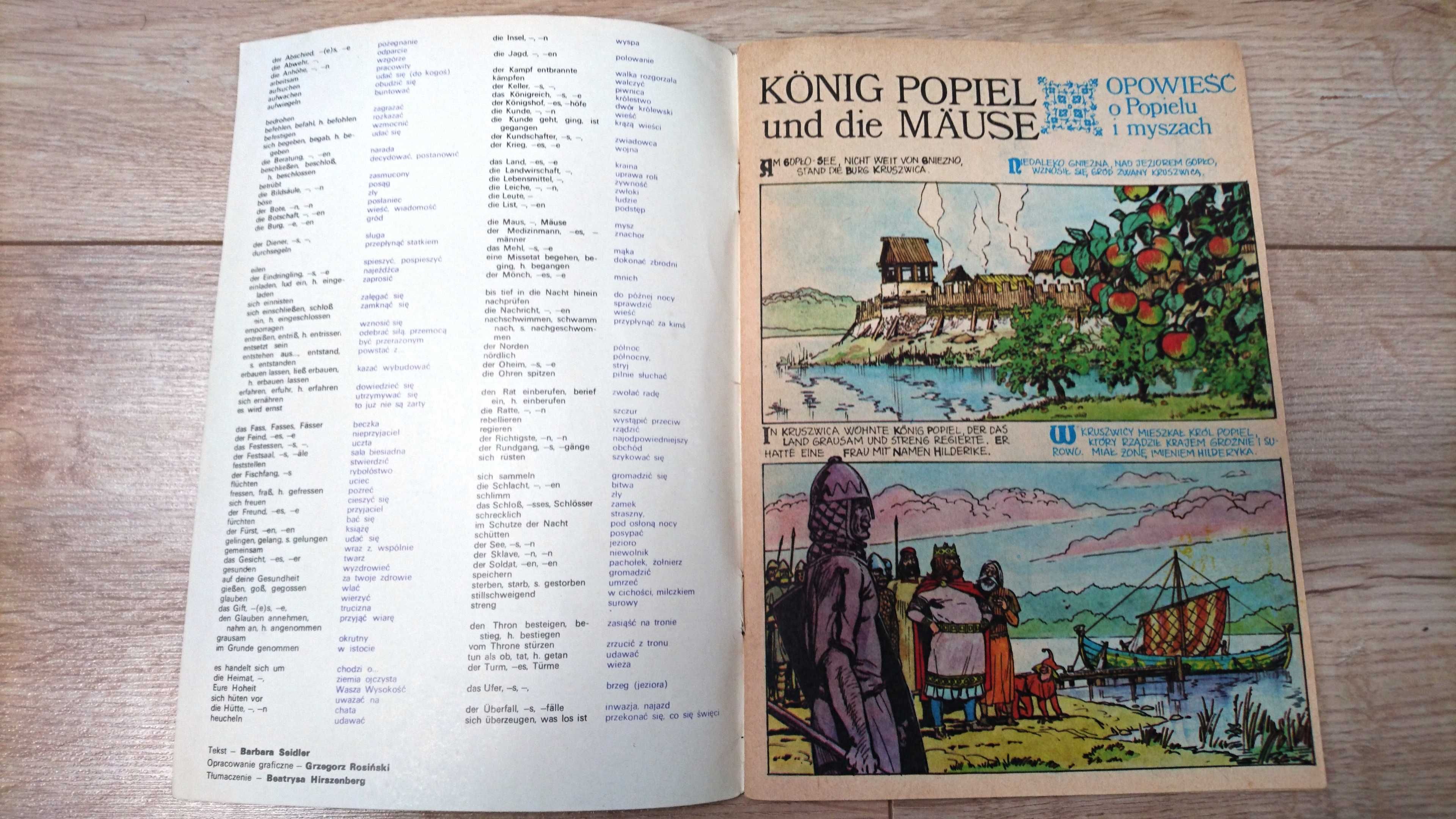 Komiks Opowieść o Popielu i myszach z 1980 roku dwu języczny