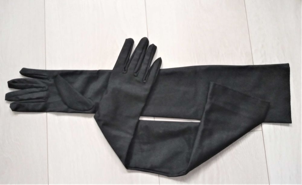 Nowe czarne długie 54 cm rękawiczki alternative