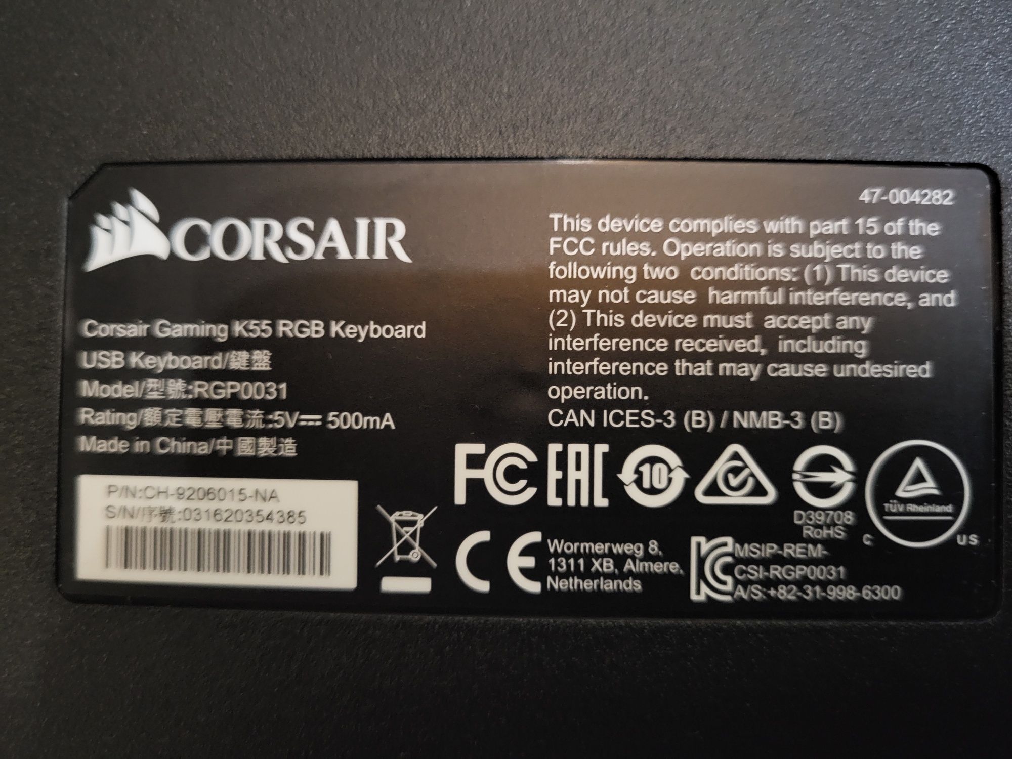 Klawiatura Corsair K55 RGB