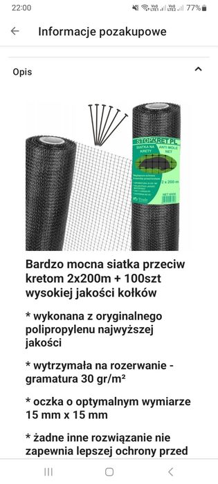 Nowa - Siatka na krety