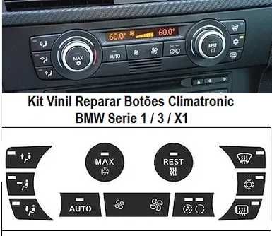 Kit Vinil Reparação dos Botões BMW Série 1 / 3 / X 1 / F10