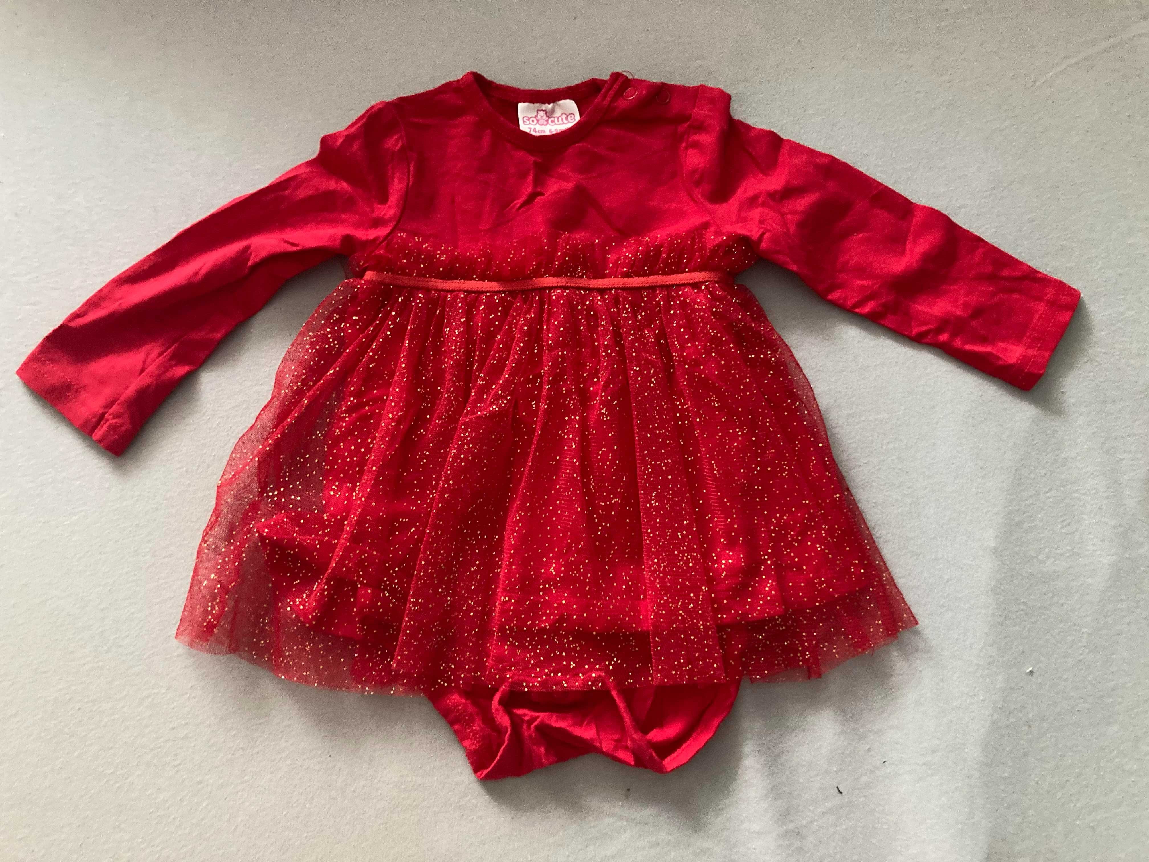 Piękna sukienka z body so cute 74 (6-9m)