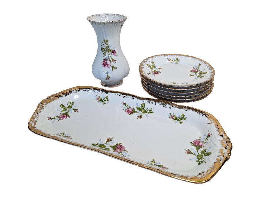 Porcelana Ceramal Kamelia Serwis Do Ciasta Lata 80-Te Design Prl
